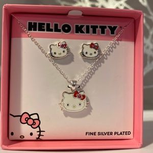 BNIB Hello Kitty Necklace and Earrings Gift Set Box